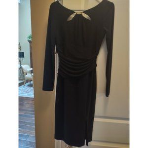 WHBM Black Long Sleeve Keyhole Dress Size 0